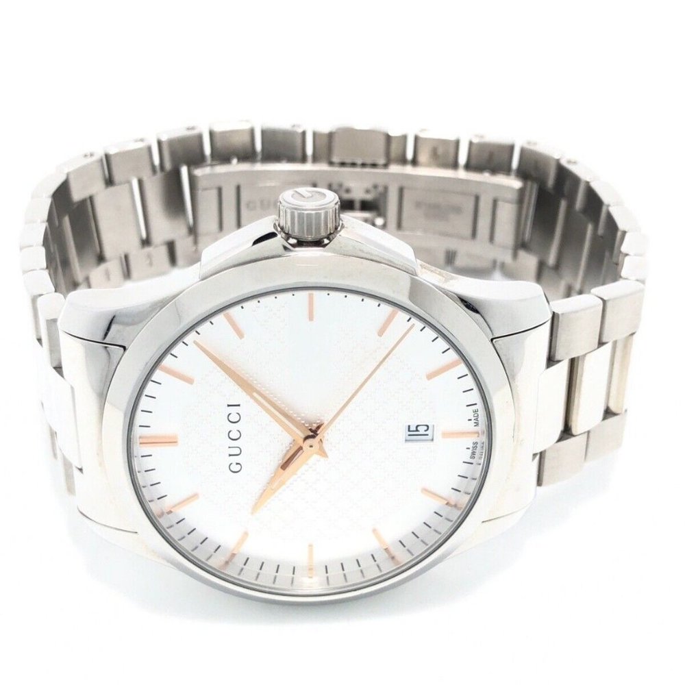Authenticity guaranteed GUCCI G Timeless Silver Men's Wrist - Picture 2 of 5